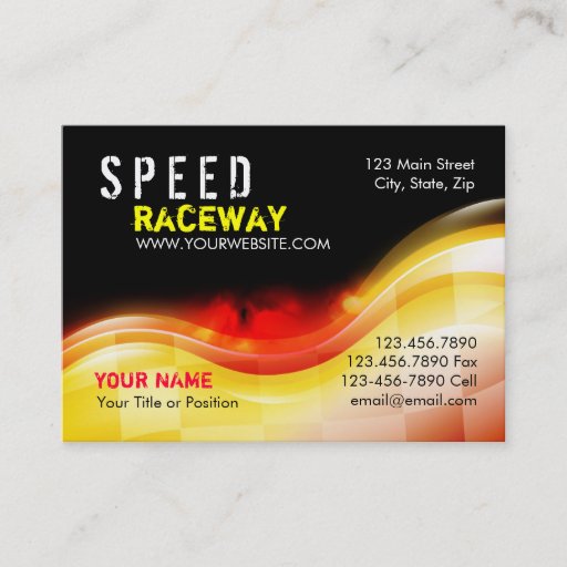 Customizable Race Car Speed Flames on Fire Business Card Templates