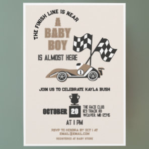 Race Car Sporty Boy Baby Shower Invitation