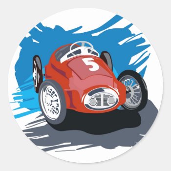 Race Car Sticker by OrangeOstrichDesigns at Zazzle