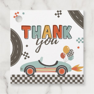 Race Car Thank You Card Favor Tags