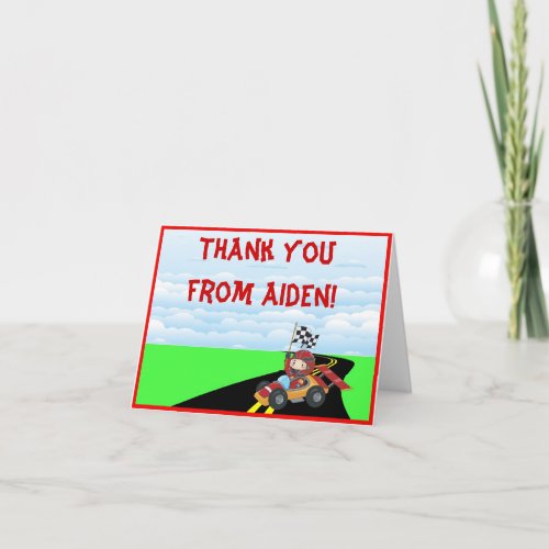 Race Car Thank You Note Card