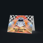 Race Car Theme 19th Birthday for Grandson Card<br><div class="desc">Birthday greetings for a grandson. When you're in the Fast Lane ... birthdays seem to fly by. Happy 19th Birthday! Race car themed birthday card with the number 19 on the car. Customize the cover and inside text as you like for other birthday years. Art, image, and verse copyright ©...</div>