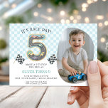 Race Car Theme 5th Birthday Party Invitation