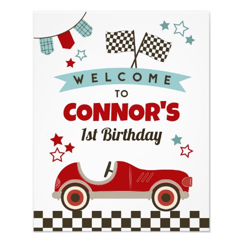 Race Car Theme Welcome Sign