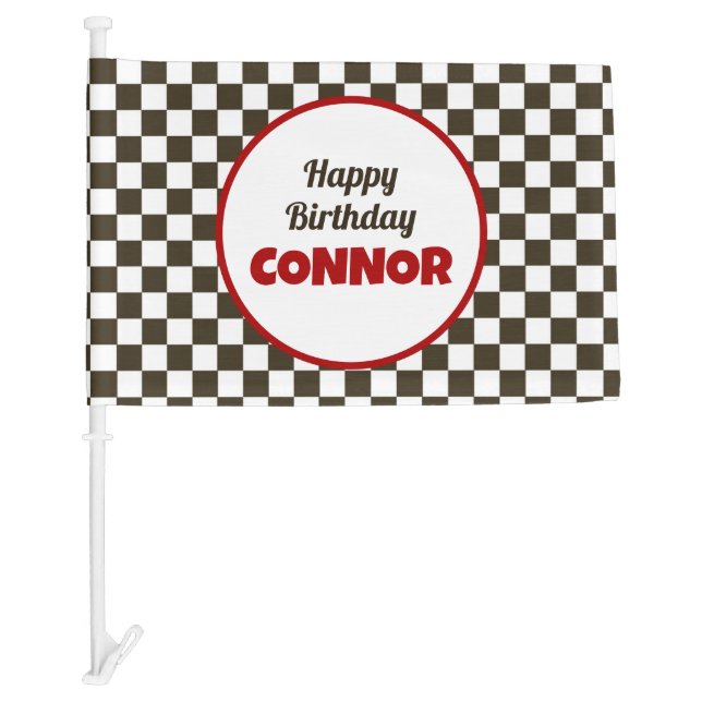 Race Car Theme Welcome Sign Car Flag (Front)