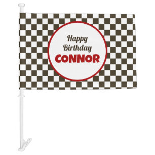 Race Car Theme Welcome Sign Flag