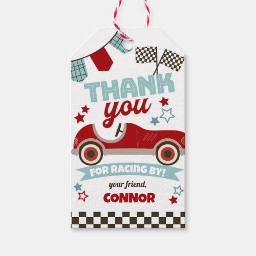 Race Car Theme Welcome Sign Gift Tags