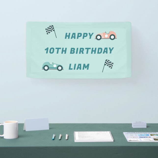 Race Car Themed Birthday Party Banner (Tradeshow)