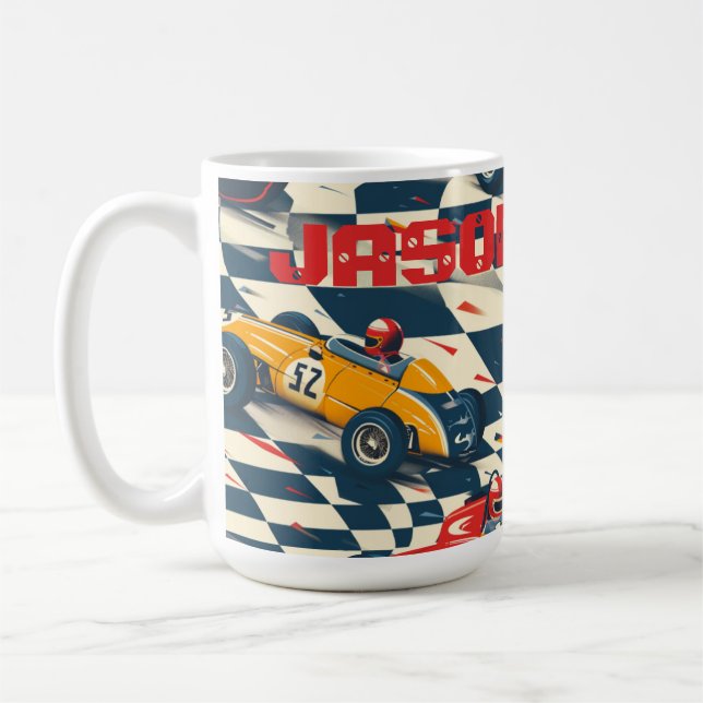 Race Car Themed Coffee Mug (Left)