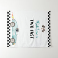 Editable Racing Car Backdrop Banner Growing Up Two Fast Birthday