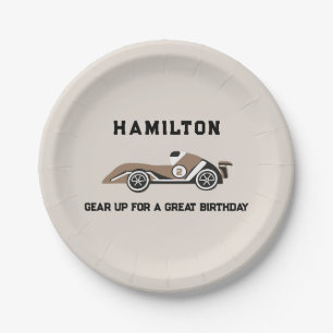 Race Car Two Fast Sporty Birthday Paper Plates