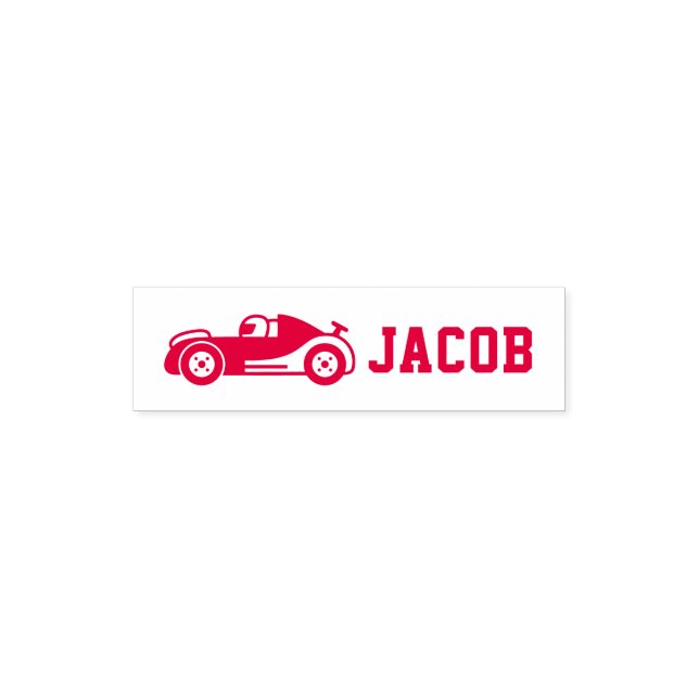 Race Car Vehicle Kids Personalized Pocket Stamp (Design)