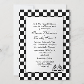 Race Car Wedding Theme Invitation