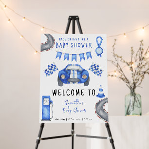 Race Car Welcome Baby Shower Foam Board