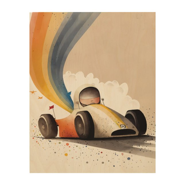Race Car  Wood Wall Art (Front)