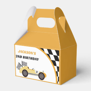 Race Car Yellow Birthday Party Favor Boxes