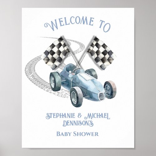 Race Care Baby Shower Welcome Sign