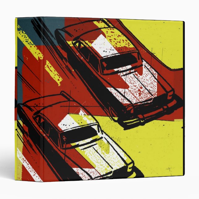 Race Cars 3 Ring Binder (Front/Spine)