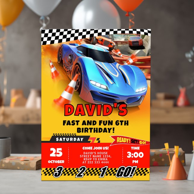 Race Cars Birthday and Coloring Invitation (Creator Uploaded)