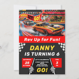 Race Cars Birthday Invitation