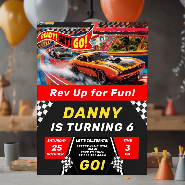 Race Cars Birthday Invitation (Creator Uploaded)