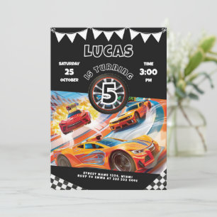 Race Cars Birthday Invitation