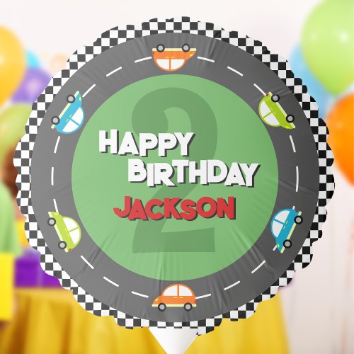 Race Cars Boy Birthday Party Balloon