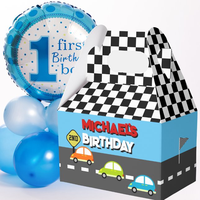 Race Cars Boy Birthday Party Favor Boxes (Creator Uploaded)