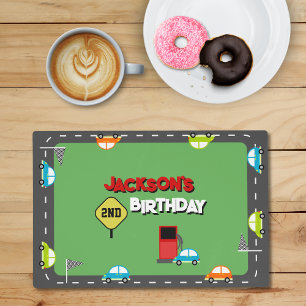Race Cars Boy Birthday Party Placemat