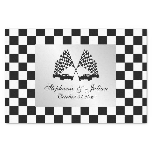 Race Cars Checker Flag Tissue Paper