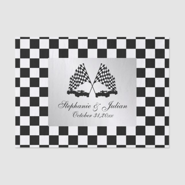 Race Cars Checker Flag Tissue Paper (Front)