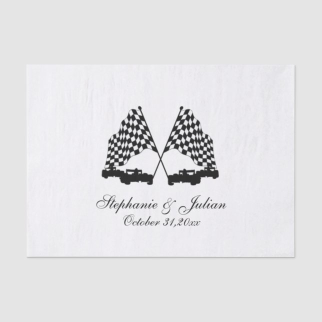 Race Cars Checker Flag Tissue Paper (Front)