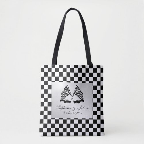 Race Cars Checker Flag Tote Bag