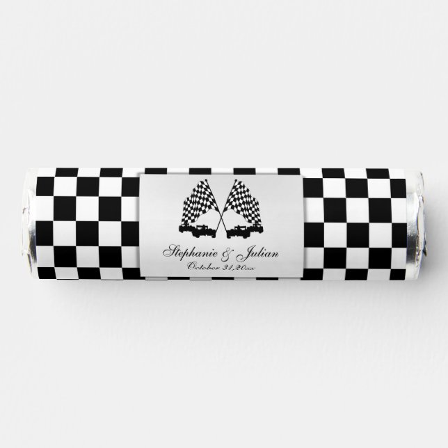 Race Cars Checker Flag Wedding Breath Savers® Mints (Front)