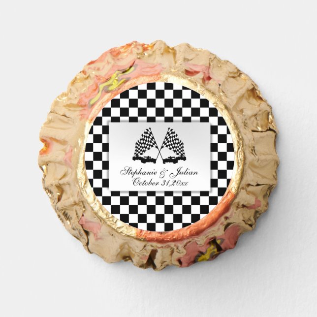 Race Cars Checker Flag Wedding Reese's Peanut Butter Cups (Front)