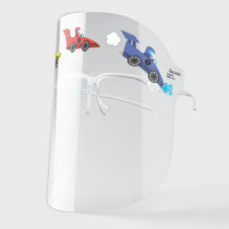 Race Cars Cute Kids Raceway Face Shield