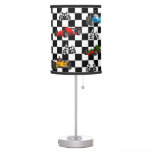 Race Cars Racing Flags and Checkered Pattern Table Lamp