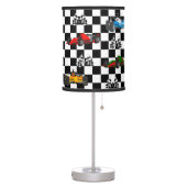 Race Cars Racing Flags and Checkered Pattern Table Lamp (Left)