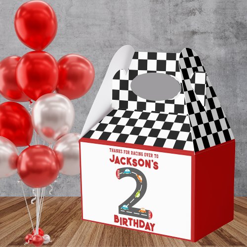 Race Cars Second Birthday Kids Party Favor Boxes