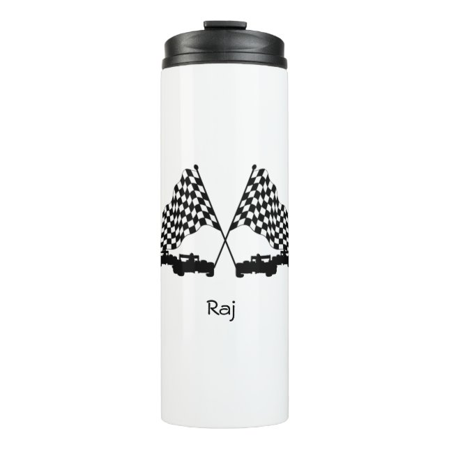 Race Cars Silver Personal Thermal Tumbler (Front)