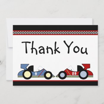 Race Cars Thank You Cards by Personalizedbydiane at Zazzle