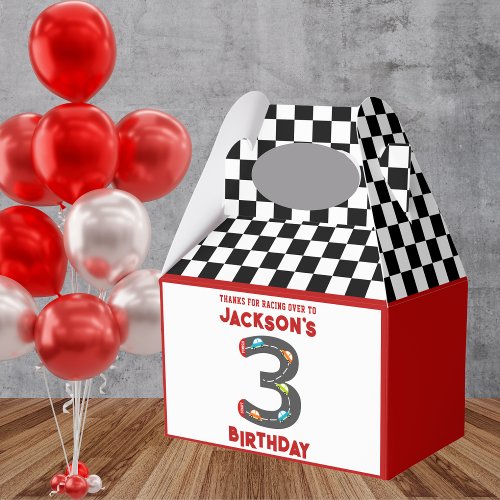 Race Cars Third Birthday Kids Party Favor Boxes