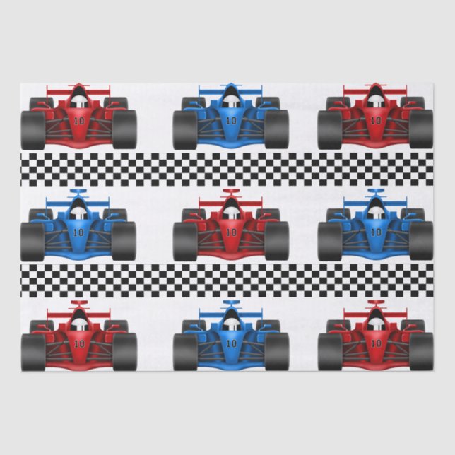 Race Cars Tissue Paper (Front)