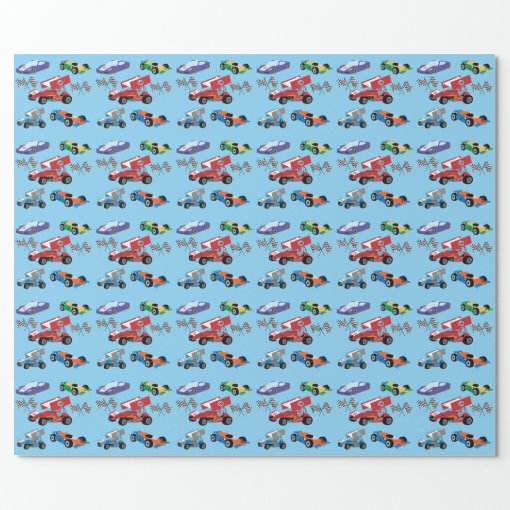 Race Cars Wrapping Paper | Zazzle