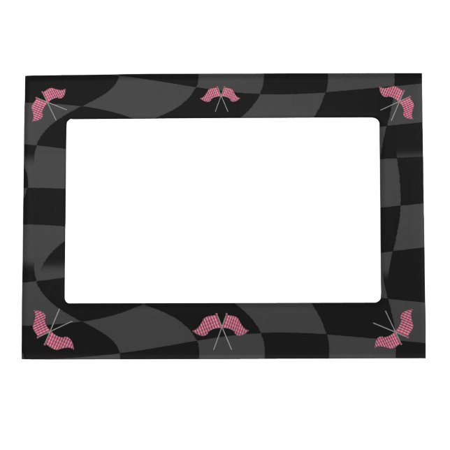 Race Checkered Flags Magnetic Photo Frame (Front)