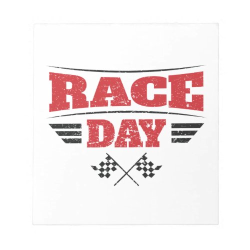 Race Day Checkered Flag Car Racing Medium Notepad