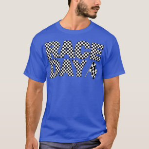 Race Day Checkered Lettering Racing Flag T-Shirt