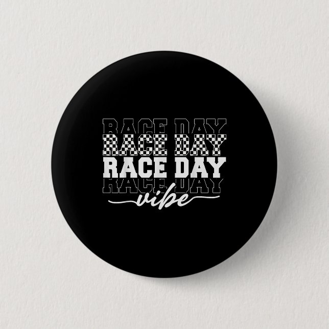 Race Day Vibes Checkered Coquette Bow Car Racing M Button (Front)