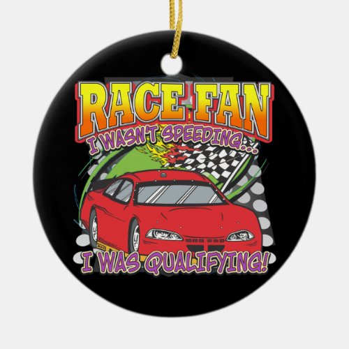 Race Fan Qualifying Ceramic Ornament