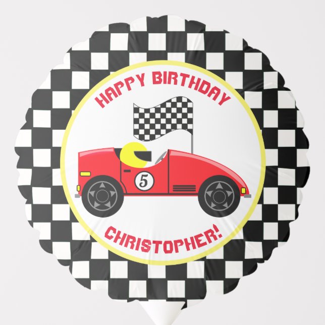 Race Fans Personalized Birthday Balloon (Front)